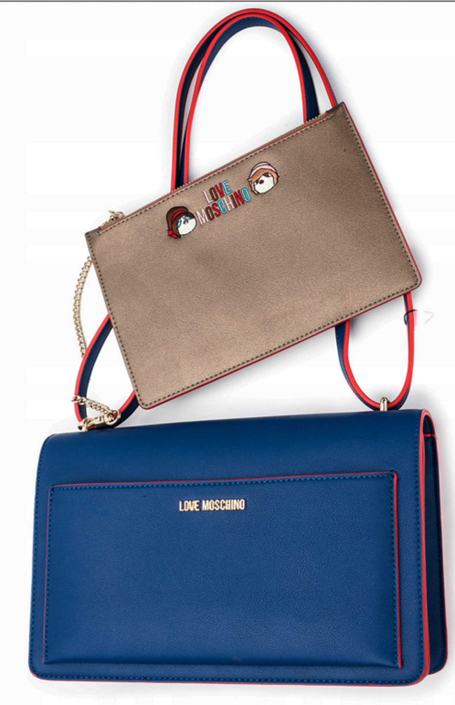 blue love moschino bag